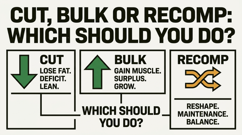 Cut, Bulk or Recomp: Which Should You Do?