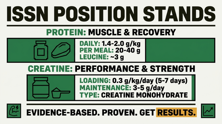 What the ISSN Position Stands Say About Protein and Creatine