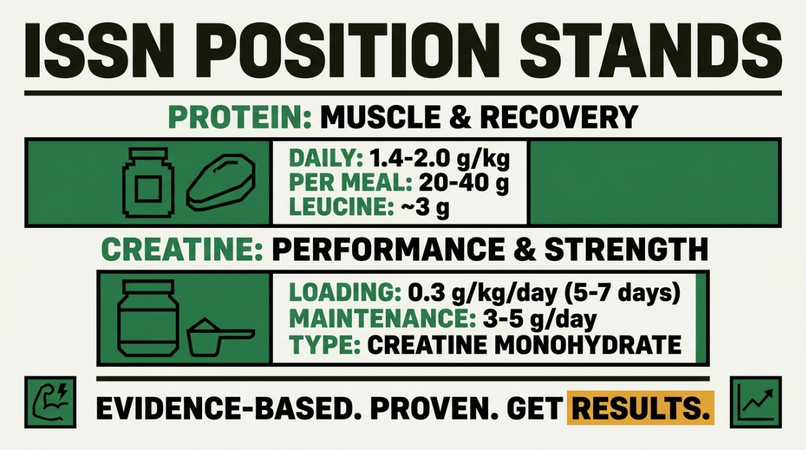 What the ISSN Position Stands Say About Protein and Creatine