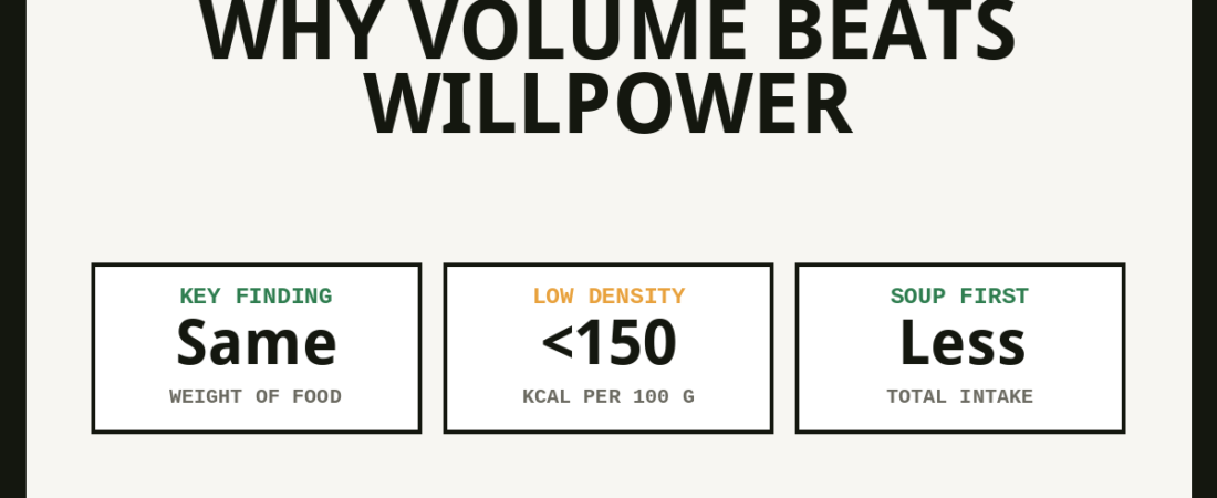 Rolls on Calorie Density: Why Volume Beats Willpower